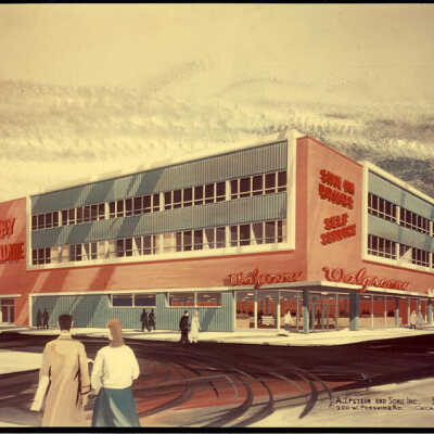 Architectural Rendering, Walgreens in Elm Square Building