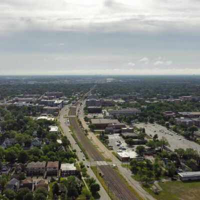 Aerial View of Downtown Elmhurst from Quarry