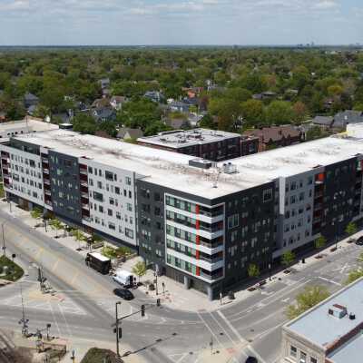 Aerial View of Downtown Elmhurst