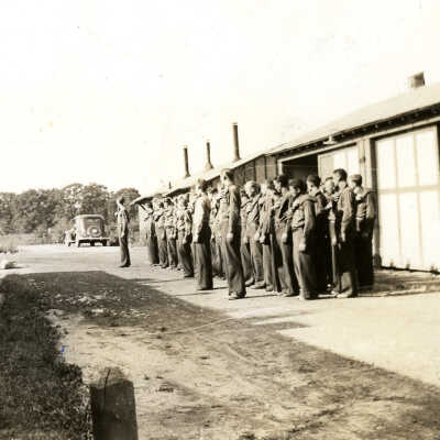 Civilian Conservation Corps Camp Elmhurst Standing at Attention