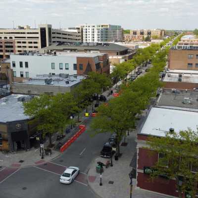 Aerial View of Downtown Elmhurst