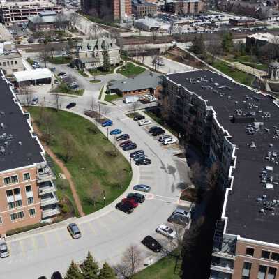 Aerial View, Crescent Court Condos