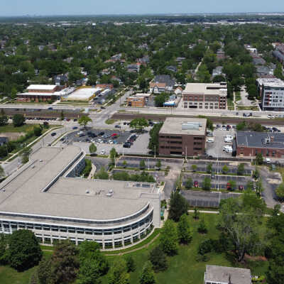 Aerial View of Elmhurst Public Library