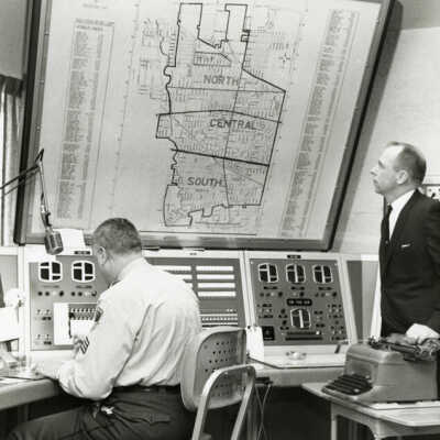 Mayor Charles Weigel, Jr. at Police Station