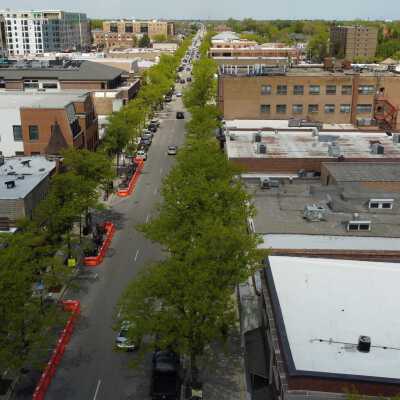 Aerial View of Downtown Elmhurst