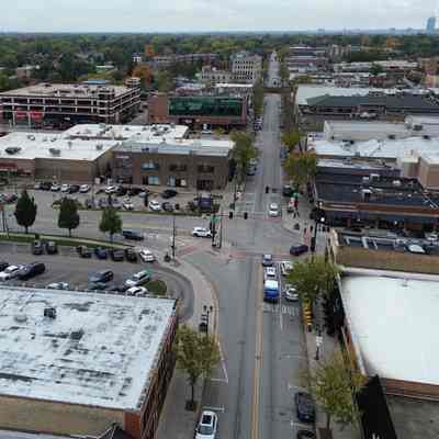 Aerial View, Downtown Elmhurst