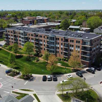 Aerial View of Crescent Court Condominiums