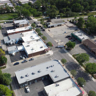 Aerial View of Spring Road Business District