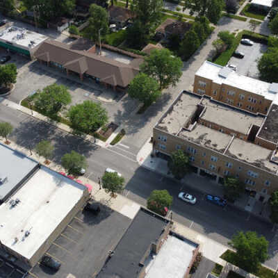 Aerial View of Spring Road Business District