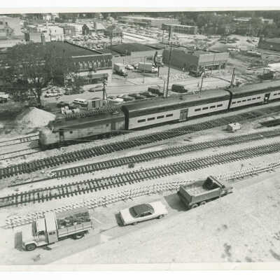 Railroad during underpass construction