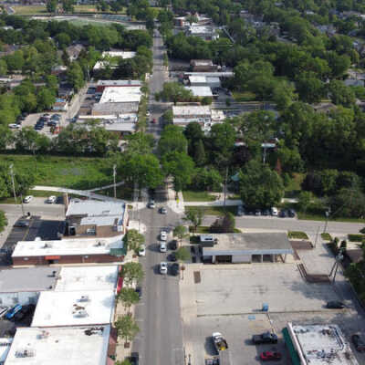 Aerial View of Spring Road Business District