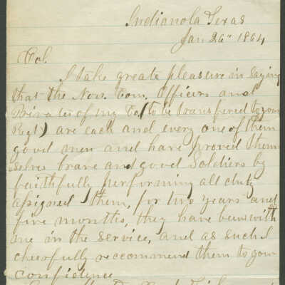 Civil War-era Letter to Frederick Fischer