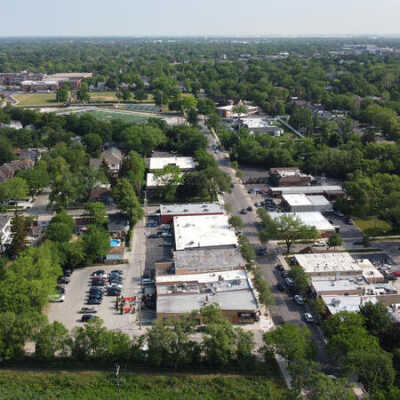 Aerial View of Spring Road Business District
