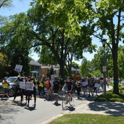 Elmhurst Family Walk for Racial Justice on Elm Park Avenue