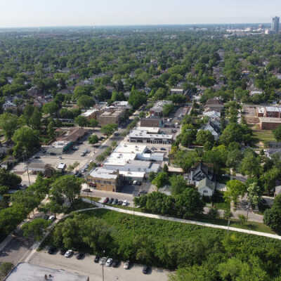 Aerial View of Spring Road Business District
