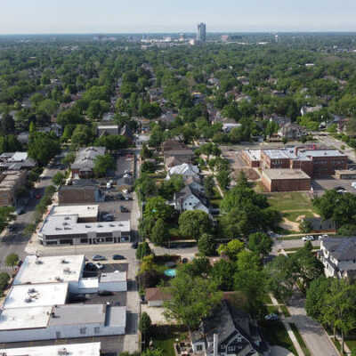 Aerial View of Spring Road Business District