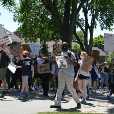Elmhurst Family Walk for Racial Justice on Elm Park Avenue