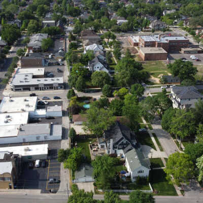 Aerial View of Spring Road Business District