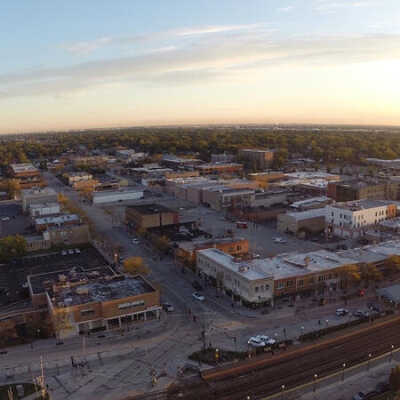 Aerial View, Downtown Elmhurst