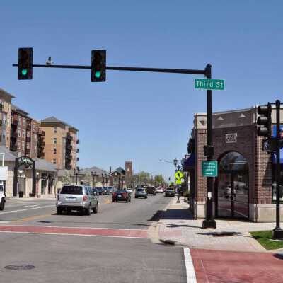 N. York Street from Third Street
