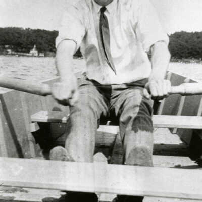Flood 1920s, Waldo Hansen on Salt Creek