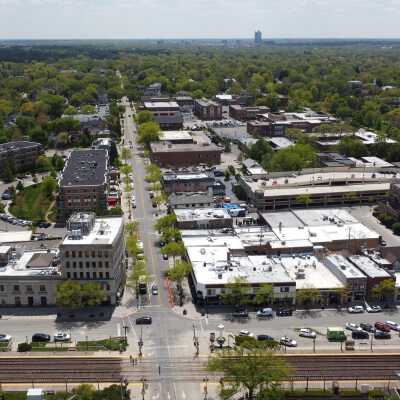 Aerial View of Downtown Elmhurst