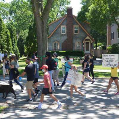 Elmhurst Family Walk for Racial Justice on Elm Park Avenue