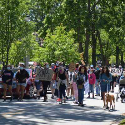 Elmhurst Family Walk for Racial Justice on Elm Park Avenue