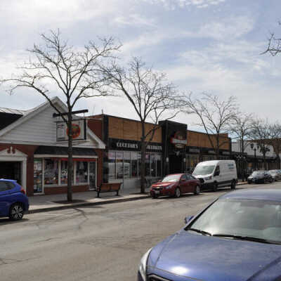 N. York Street, looking south towards First Street