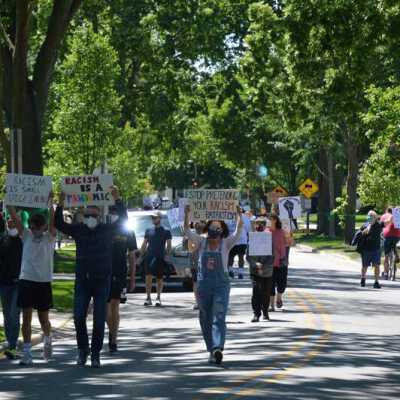 Elmhurst Family Walk for Racial Justice on Elm Park Avenue