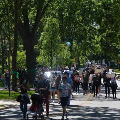 Elmhurst Family Walk for Racial Justice on Elm Park Avenue