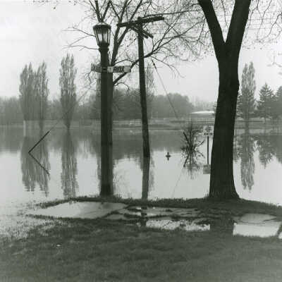 Flood 1936, Salt Creek Flood at Rex Boulevard & Crescent Avenue