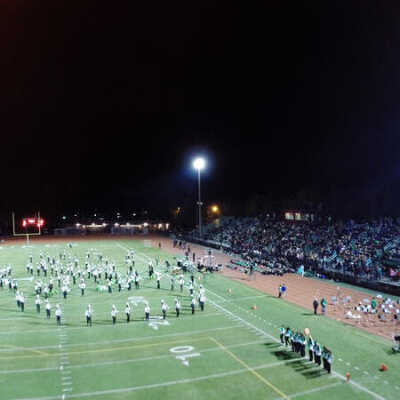 York Community High School football game, marching band performance