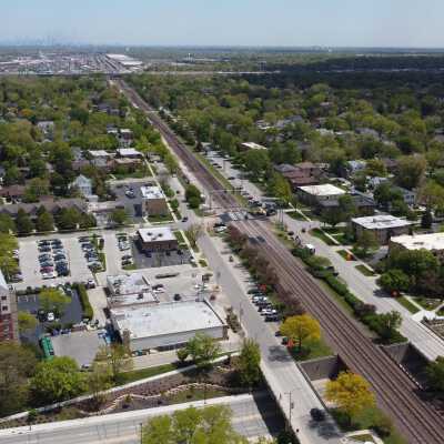 Aerial View of Downtown Elmhurst