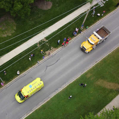 Aerial View of Elmhurst Memorial Day Convoy