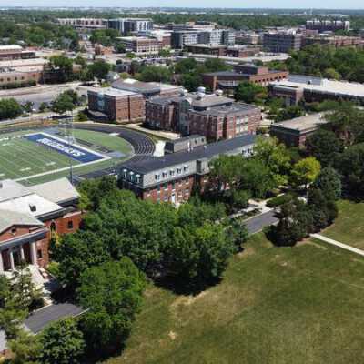 Aerial View of Elmhurst University Campus