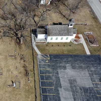 Aerial View, Churchville Schoolhouse and Cemetery