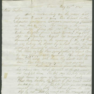 Civil War-era Letter to Frederick Fischer