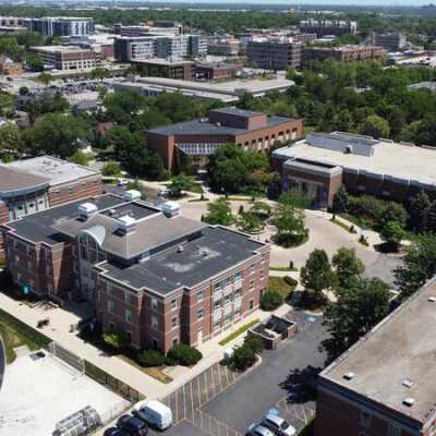 Aerial View of Elmhurst University Campus