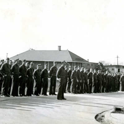 Civilian Conservation Corps Camp Elmhurst Company at Attention