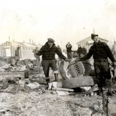 Civilian Conservation Corps Camp Elmhurst Men with Rubble