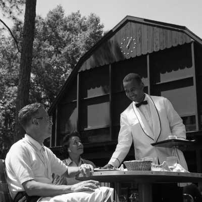 Lakewood Golf Club - lunch served by Chester Hunt on front lawn patio - circa late 1940's