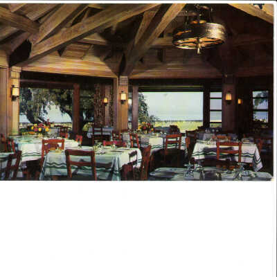 Dining room early 1960's - post card image