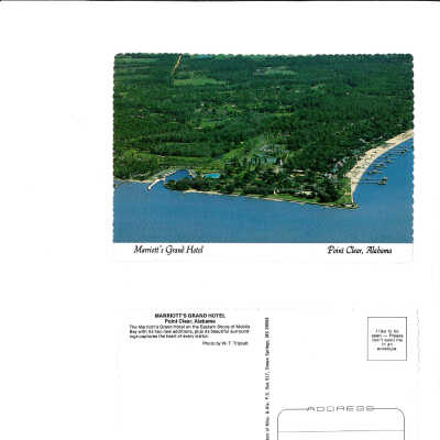 post card - mid-1980's aerial view of Grand Hotel, after Marina House & N Bayhouse additions