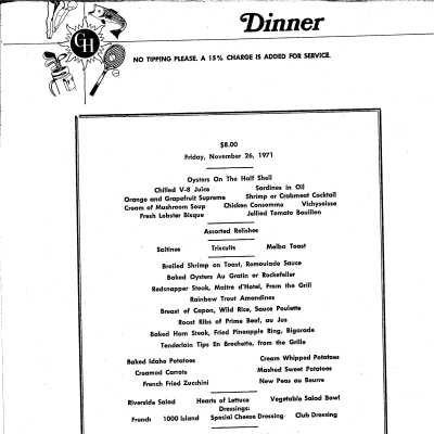 Dinner 11-26-71