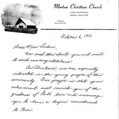 Pumpkin Queen Letter 1971