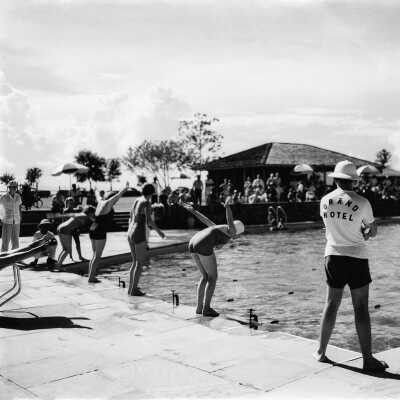 Swim meet at Grand Hotel pool in late 1950's.