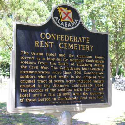 Confederate Rest Cemetery historical sign - Point Clear Cemetery