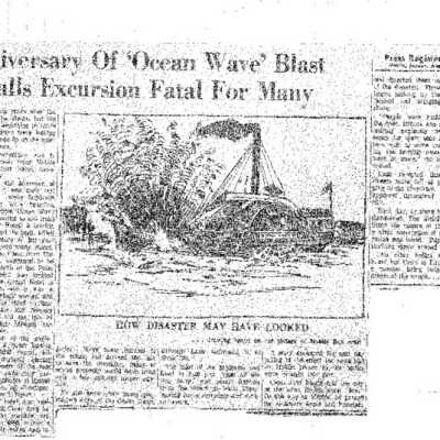 Ocean Wave, bay boat explosion 8-27-1871