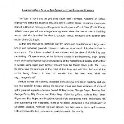 History of Lakewood Golf 3